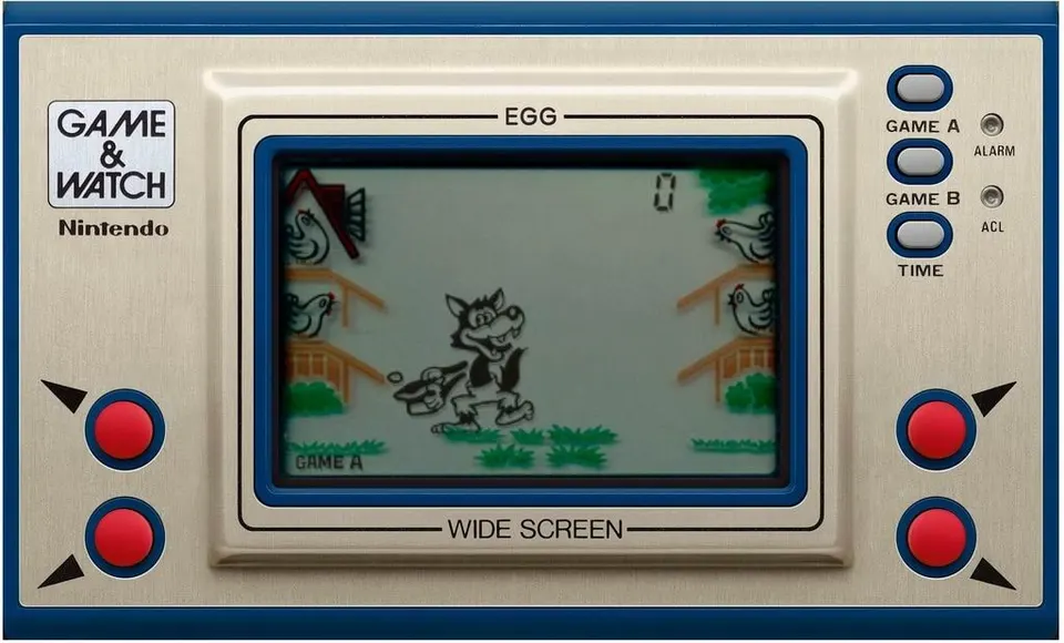 Game & Watch Egg: вълк с шапка лови яйца